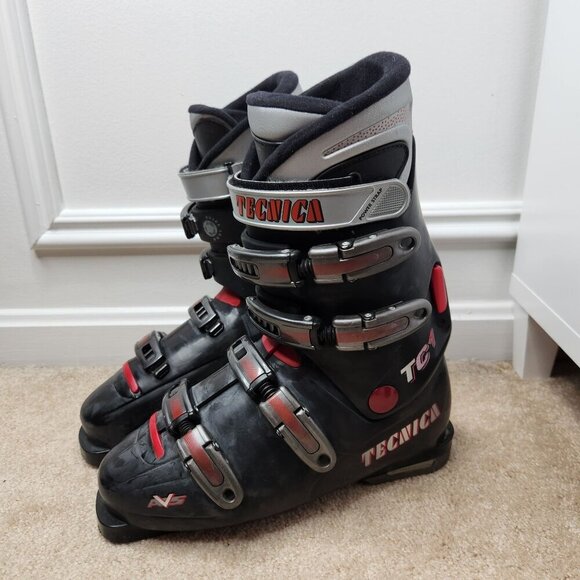 Tecnica TC1 Power Strap Black Red Ski Boots Skiing AV5 Size 9.5 - Picture 3 of 7